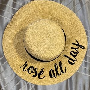 Rosé all day embroidered sunhat